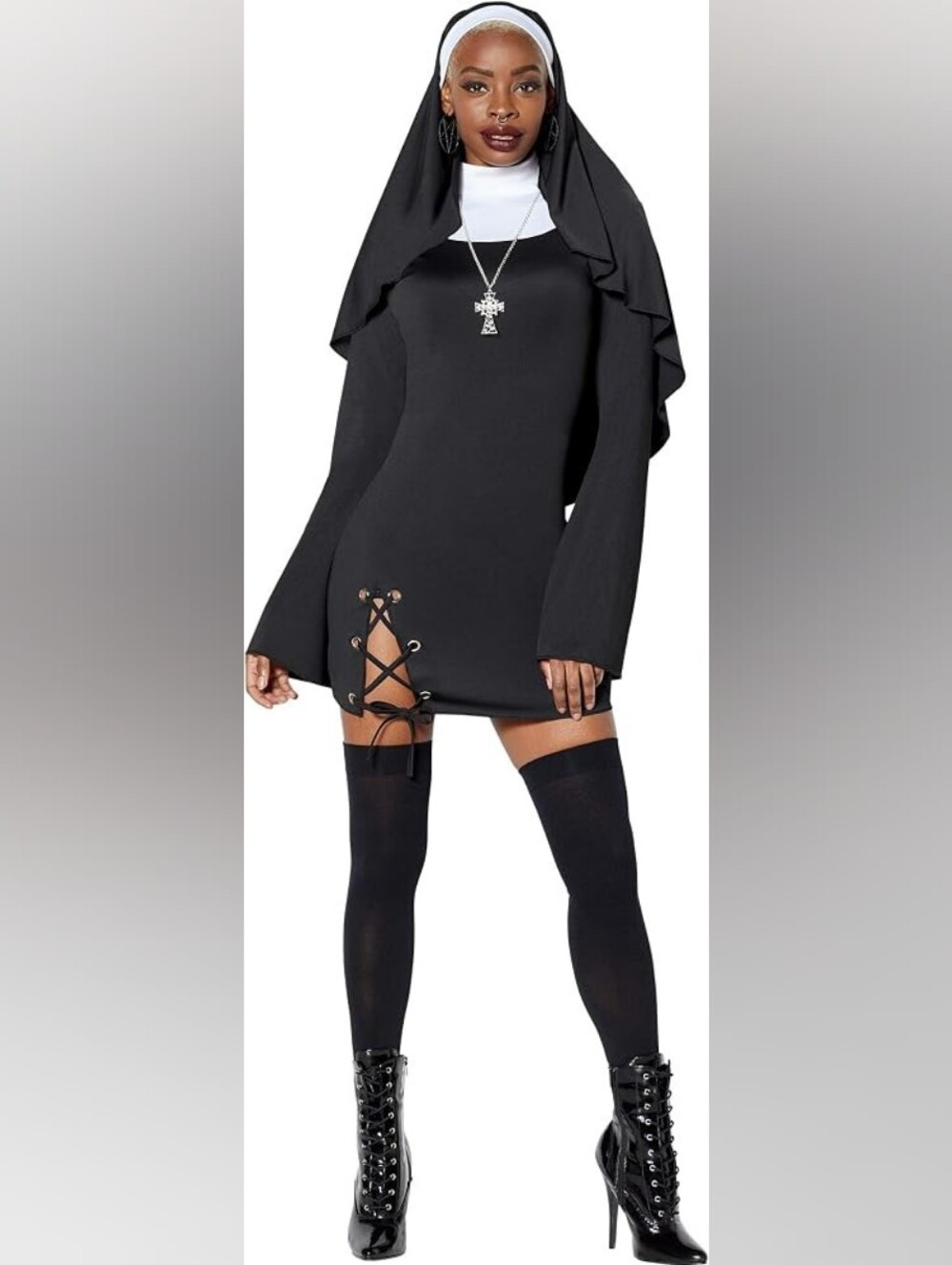 🎃 S / M •  Adult Sexy Nun Sinful Sister 3 Piece Costume • Spirit Halloween
